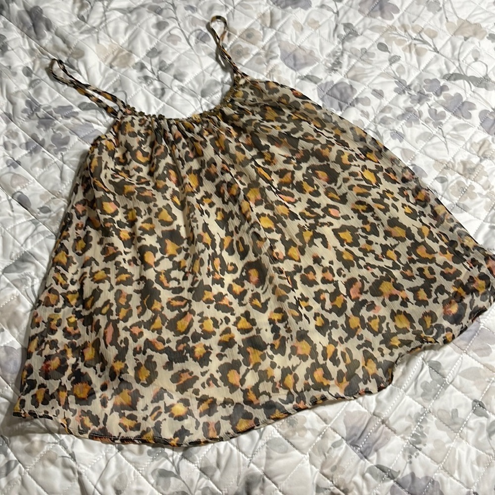 Sheer animal print Ana top XS